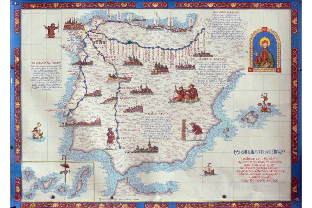 Pilgrimsvandring Spanien Karta